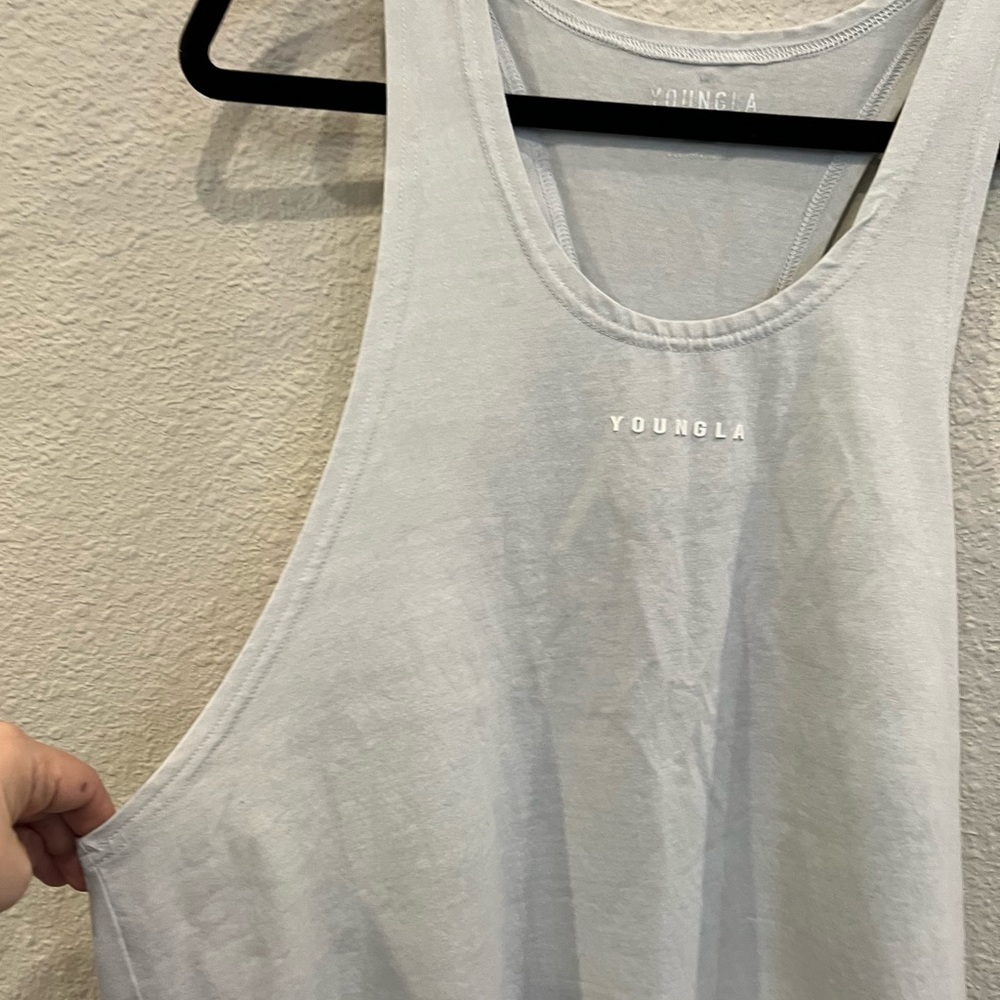 #632 YoungLa mens muscle tank top blue Size XXL - Picture 4 of 5